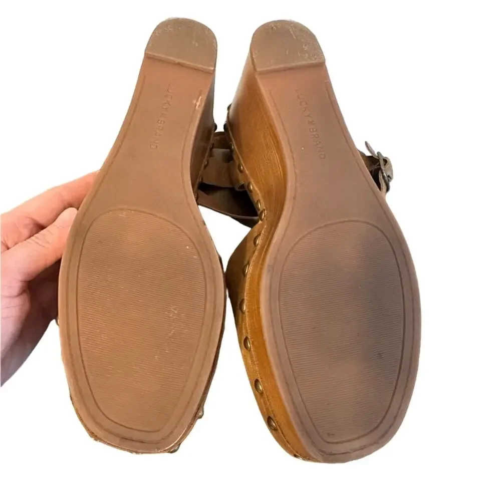 Lucky Brand Zazmini Topanga Tan‎ Dress Winter Haze Espadrille 9.5 Clog